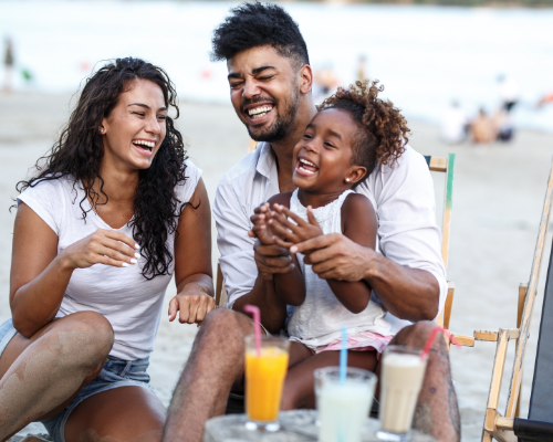 Family at beach